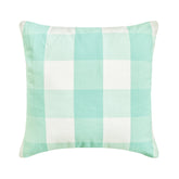 Aqua Plaid - Aqua Blue Buffalo Checks Decorative Euro Sham