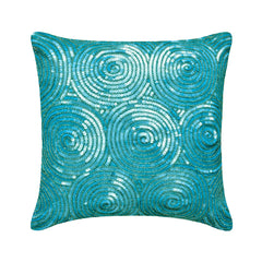 Aqua Touch - Aqua Blue Art Silk Decorative Euro Sham