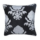 Behind The Damask - Black Velvet Throw Pillow Cover