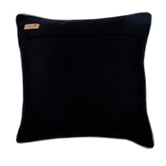 Behind The Damask - Black Velvet Throw Pillow Cover