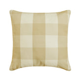 Beige Plaid - Beige Cotton Decorative Euro Sham