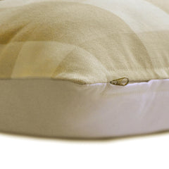 Beige Plaid - Beige Cotton Decorative Euro Sham