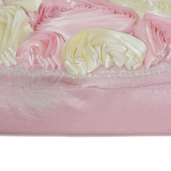 Blossom Bloom - Art Silk Pink Decorative Lumbar Pillow Cover