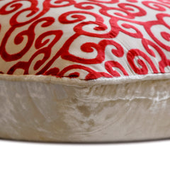 Cayenne Red Scrolls - Cayenne Red Burnout Velvet Throw Pillow Cover