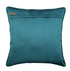 Chevron Blues - Blue Jacquard Silk Throw Pillow Cover