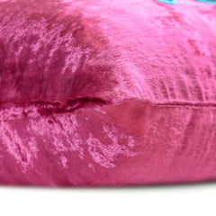 Circle Of Images - Fuchsia Pink Velvet Throw Pillow Cover