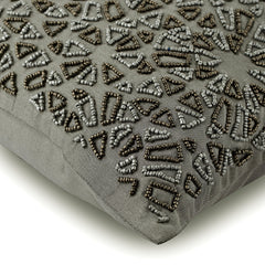 Cool Chrome - Silver Silk Throw Pillow Cover