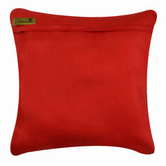 Coral Rhapsody - Red Art Silk Decorative Euro Sham