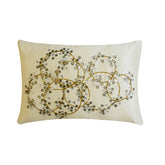Crystal Clear - Art Silk Ivory Decorative Lumbar Pillow Cover