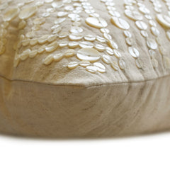 Dreams N Pearls - Natural Beige Cotton Linen Throw Pillow Cover