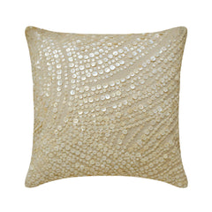 Glazed Pearls - Natural Beige Cotton Linen Decorative Euro Sham