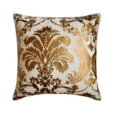 Gold Festive - White Velvet Throw Pillow Cover