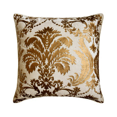 Gold Festive - White Velvet Throw Pillow Cover