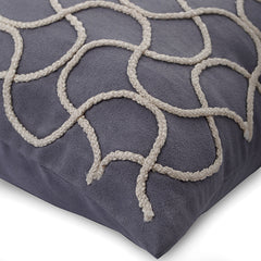 Jute Entangled - Gray Suede Throw Pillow Cover