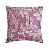 Leafy Pink - Pink Art Silk Throw Pillow Cover