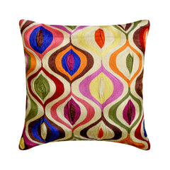 Multi Galore - Multicolor Art Silk Throw Pillow Cover