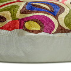 Multi Galore - Multicolor Art Silk Throw Pillow Cover