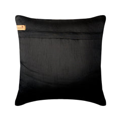 Night Owls - Black Art Silk Decorative Euro Sham