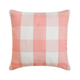 Peach Pink Plaid - Peach Buffalo Checks Decorative Euro Sham