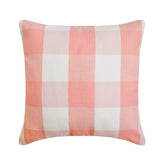 Peach Pink Plaid - Peach Buffalo Checks Throw Pillow Cover