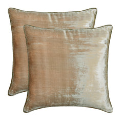 Pearl Shimmer - Pearl Beige Velvet Decorative Euro Sham