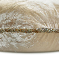 Pearl Shimmer - Pearl Beige Velvet Decorative Euro Sham