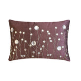 Plum Bling - Art Silk Plum Decorative Lumbar Pillow Cover