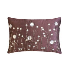 Plum Bling - Art Silk Plum Decorative Lumbar Pillow Cover