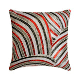 Red N Black Streaks - Red Art Silk Throw Pillow Cover