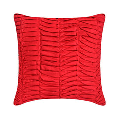 Red Wind Folds - Red Faux Suede Decorative Euro Sham