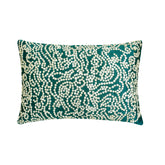 Royal Queen Gardens - Art Silk Royal Green Decorative Lumbar Pillow Cover