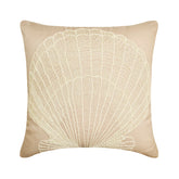 Scallop Shell - Mocha Cotton Linen Decorative Euro Sham