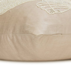 Scallop Shell - Mocha Cotton Linen Throw Pillow Cover