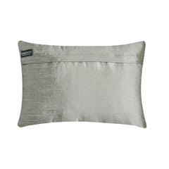 Silver Spirit - Art Silk Grey Decorative Lumbar Pillow Cover
