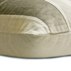 Swathe Beige - Beige Velvet & Linen Lumbar Pillow Cover