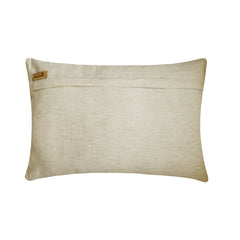 Swathe Beige - Beige Velvet & Linen Lumbar Pillow Cover