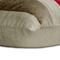 Swathe Cranberry - Red Linen & Velvet Lumbar Pillow Cover