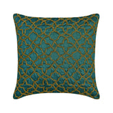 Teal Geometry - Teal Blue Art Silk Decorative Euro Sham
