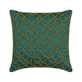 Teal Geometry - Teal Blue Art Silk Throw Pillow Cover