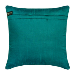 Teal Geometry - Teal Blue Art Silk Throw Pillow Cover