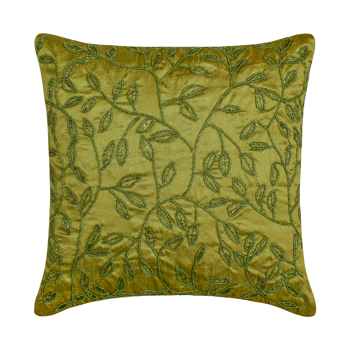 View of Green Art Silk Throw Pillow Cover, Tropical – The HomeCentric