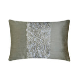 Vintage Silver Love - Art Silk Silver Decorative Lumbar Pillow Cover