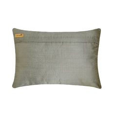 Vintage Silver Love - Art Silk Silver Decorative Lumbar Pillow Cover