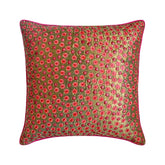Warmth And Love - Pink Zari Art Silk Throw Pillow Cover