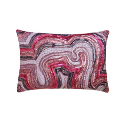 Wonder Lust - Art Silk Pink Decorative Lumbar Pillow Cover