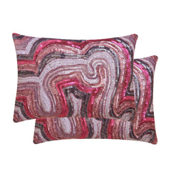 Wonder Lust - Art Silk Pink Decorative Lumbar Pillow Cover