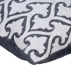 Aathma - Gray Faux Leather Throw Pillow Cover