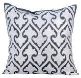 Aathma - Gray Faux Leather Decorative Euro Sham