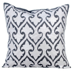 Aathma - Gray Faux Leather Decorative Euro Sham