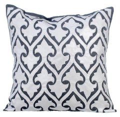 Aathma - Gray Faux Leather Decorative Euro Sham